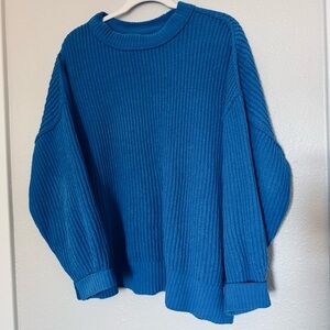 Aerie Vibrant Blue Beyond Chenille Knit Sweater